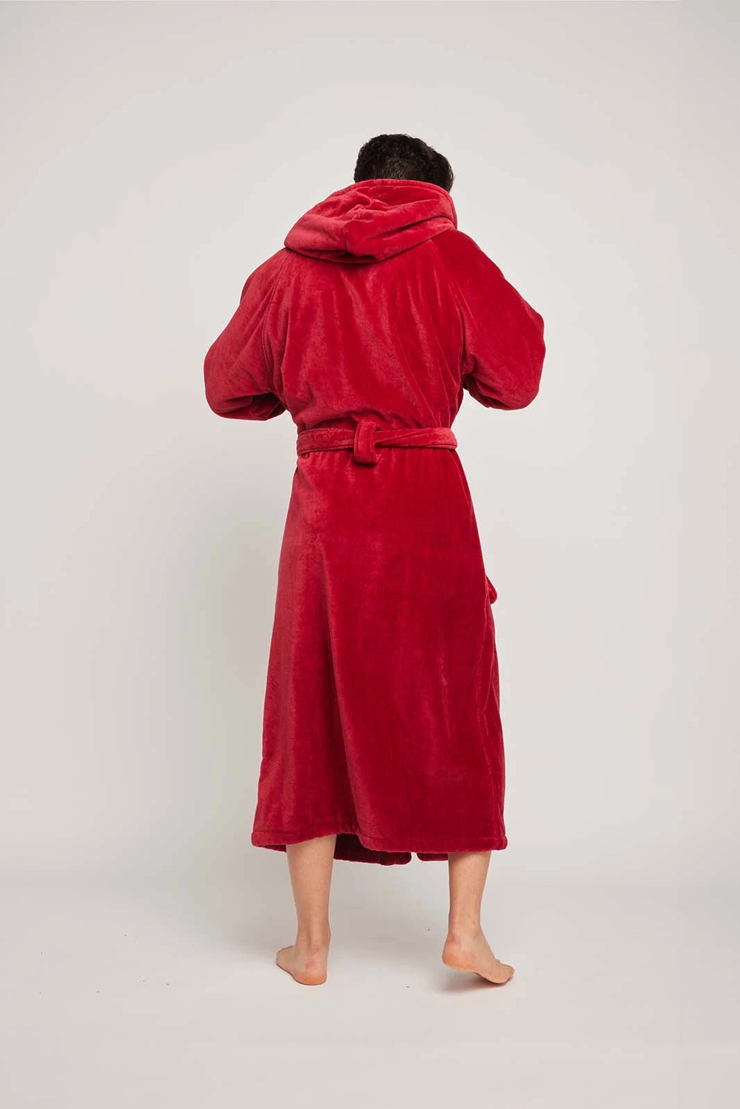 Organic Cotton Hooded Robe - In Chilli – Pasithea Sleep