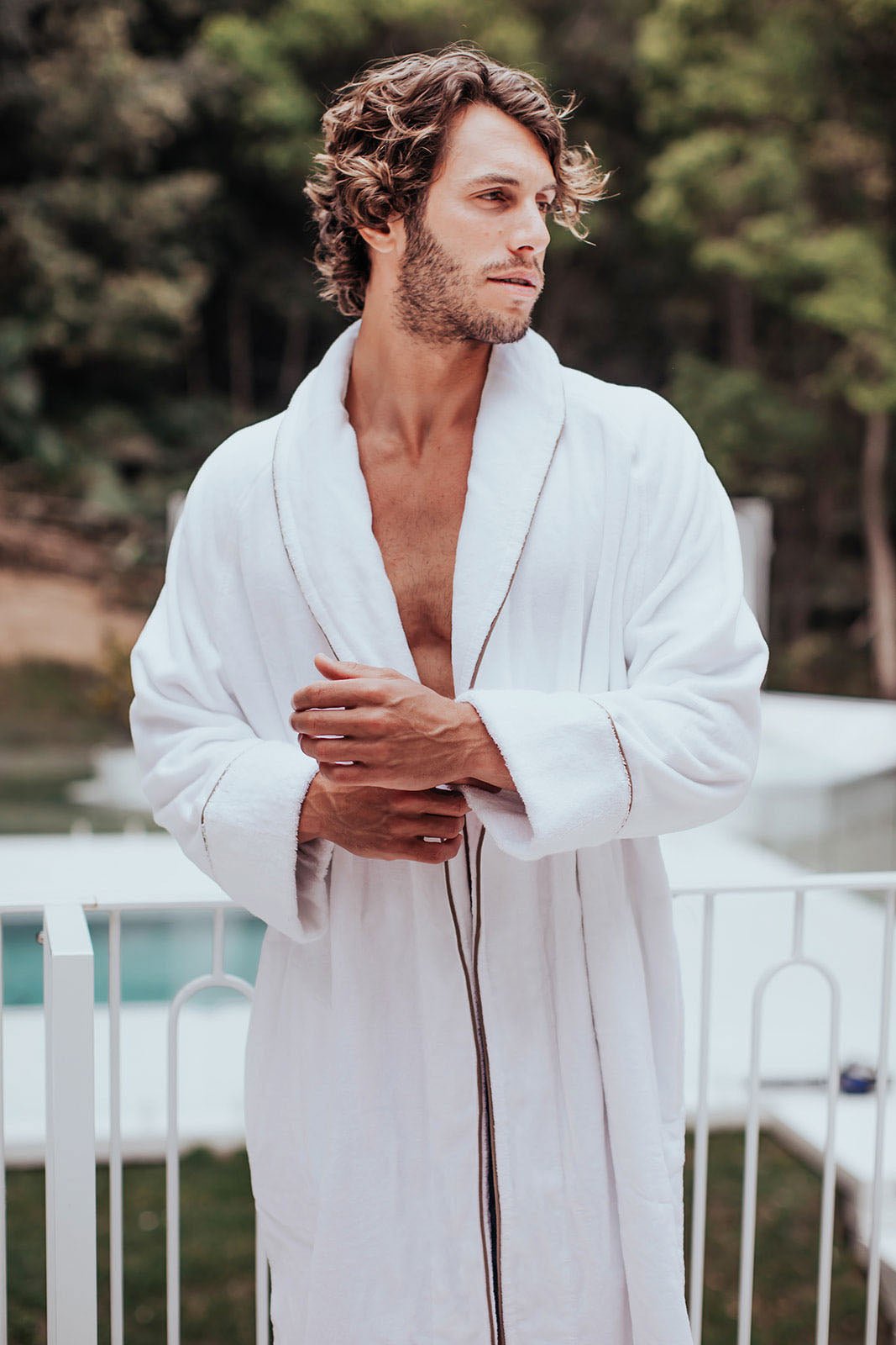 Organic Cotton Velour Robe - Mens - Pasithea Sleep