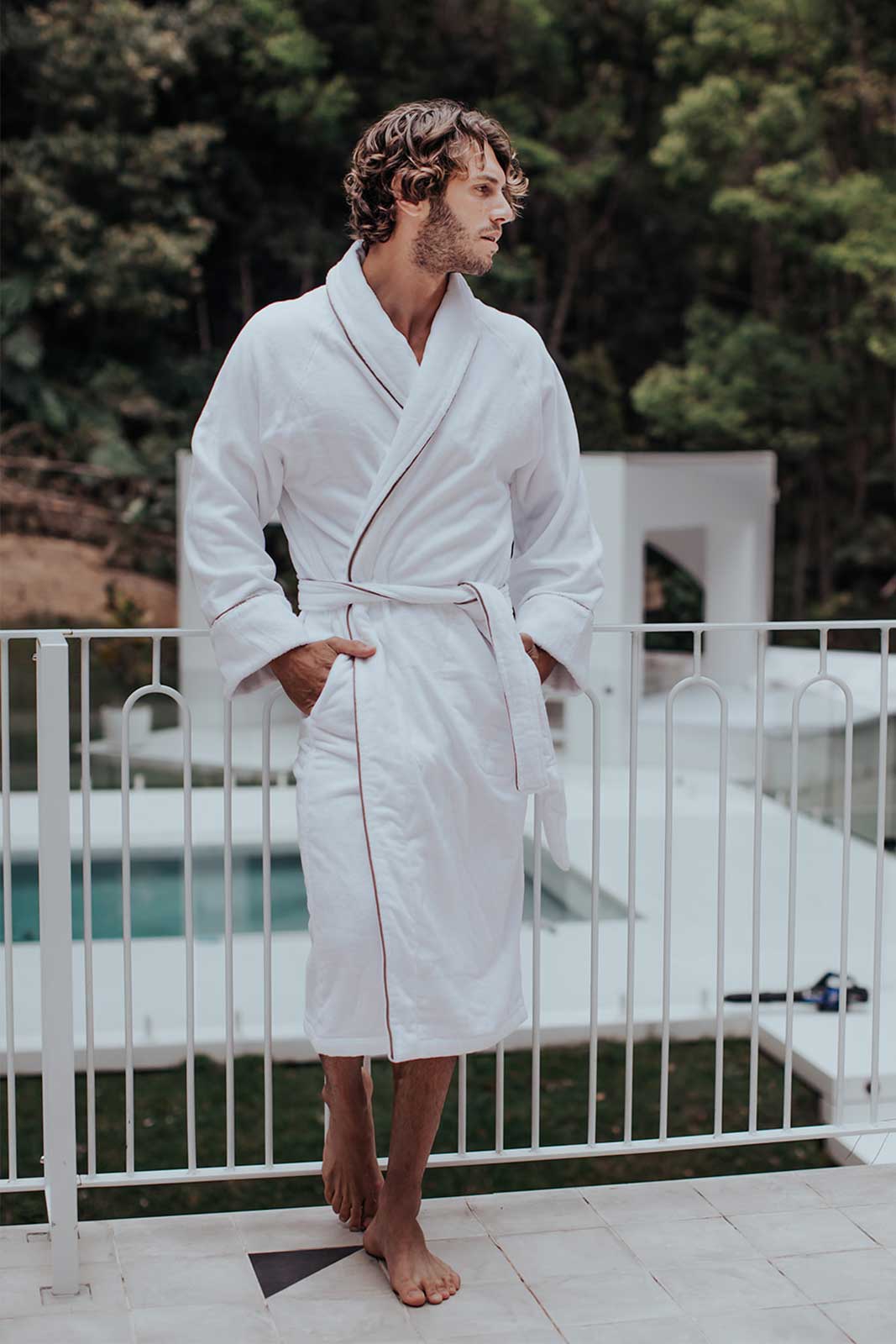 Organic Cotton Velour Robe - Mens - Pasithea Sleep