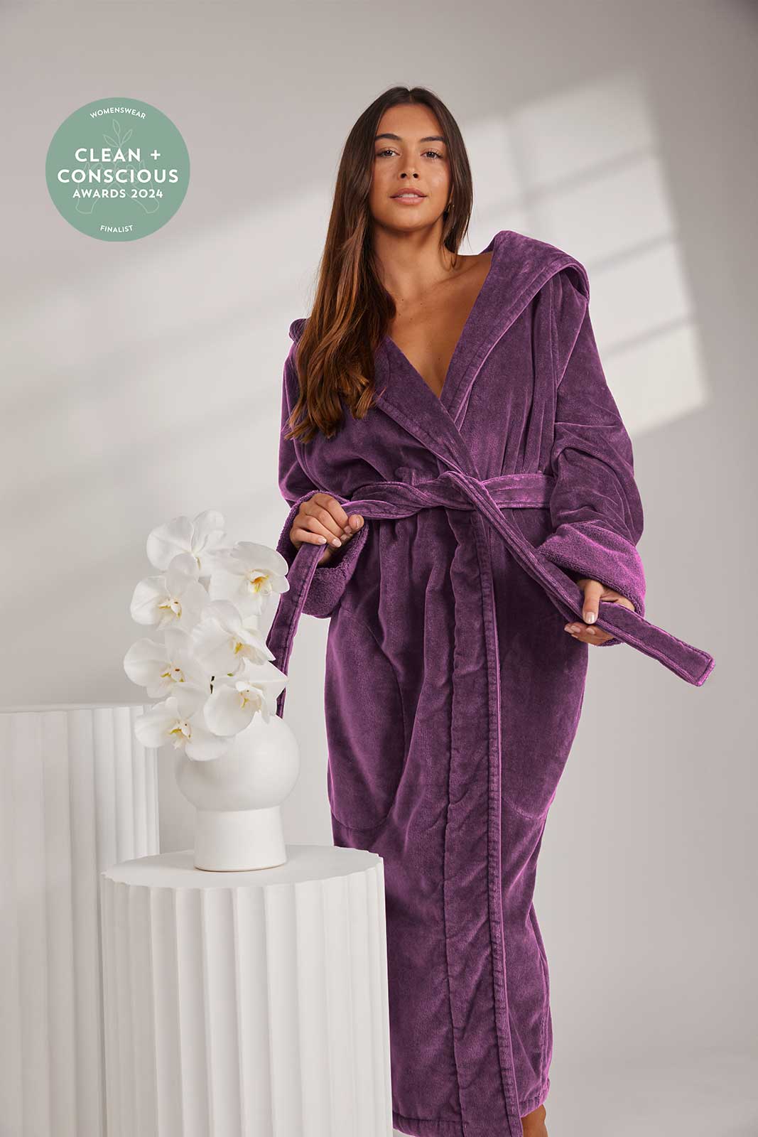 Robe De Chambre Homme Extra Thick Purple Terry Bathrobe 100