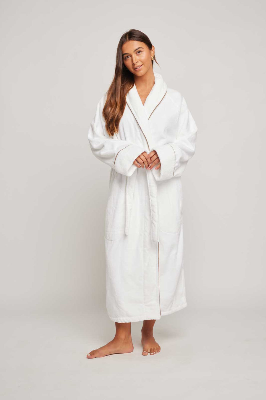 Collared Terry Robe Womens