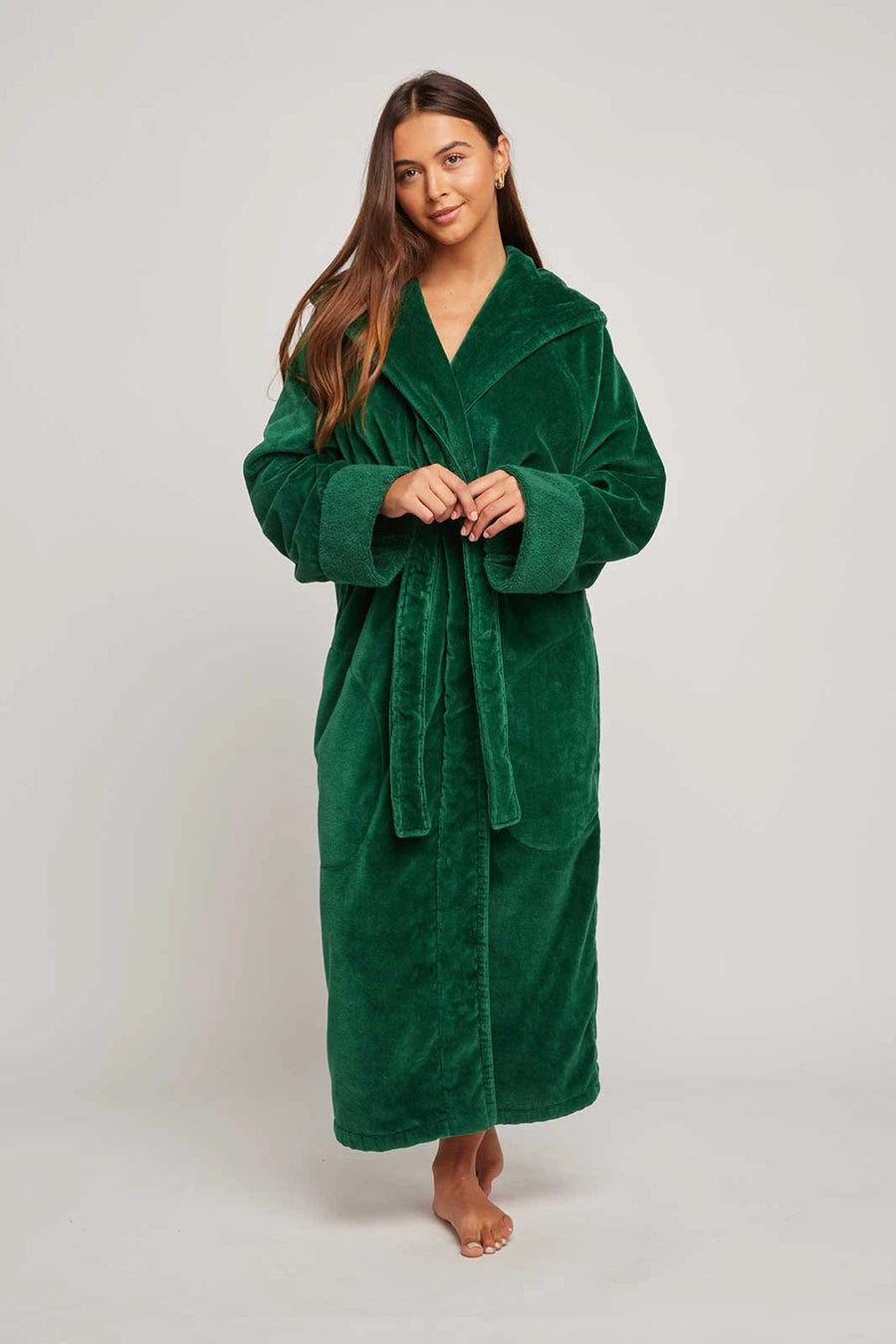 Green & Gold St James' Paisley Lined Cotton Dressing Gown | New & Lingwood