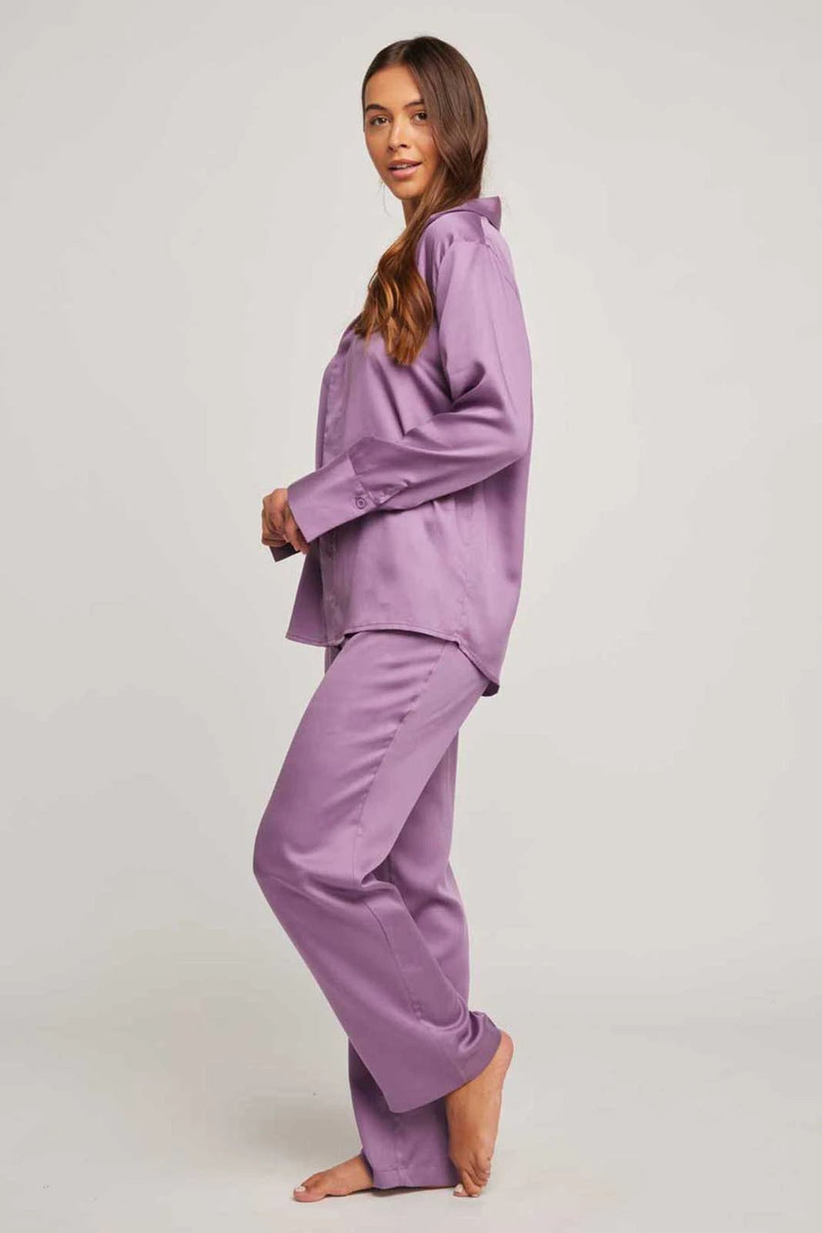 ZEN Long Pyjamas Set in Aubergine – Pasithea Sleep